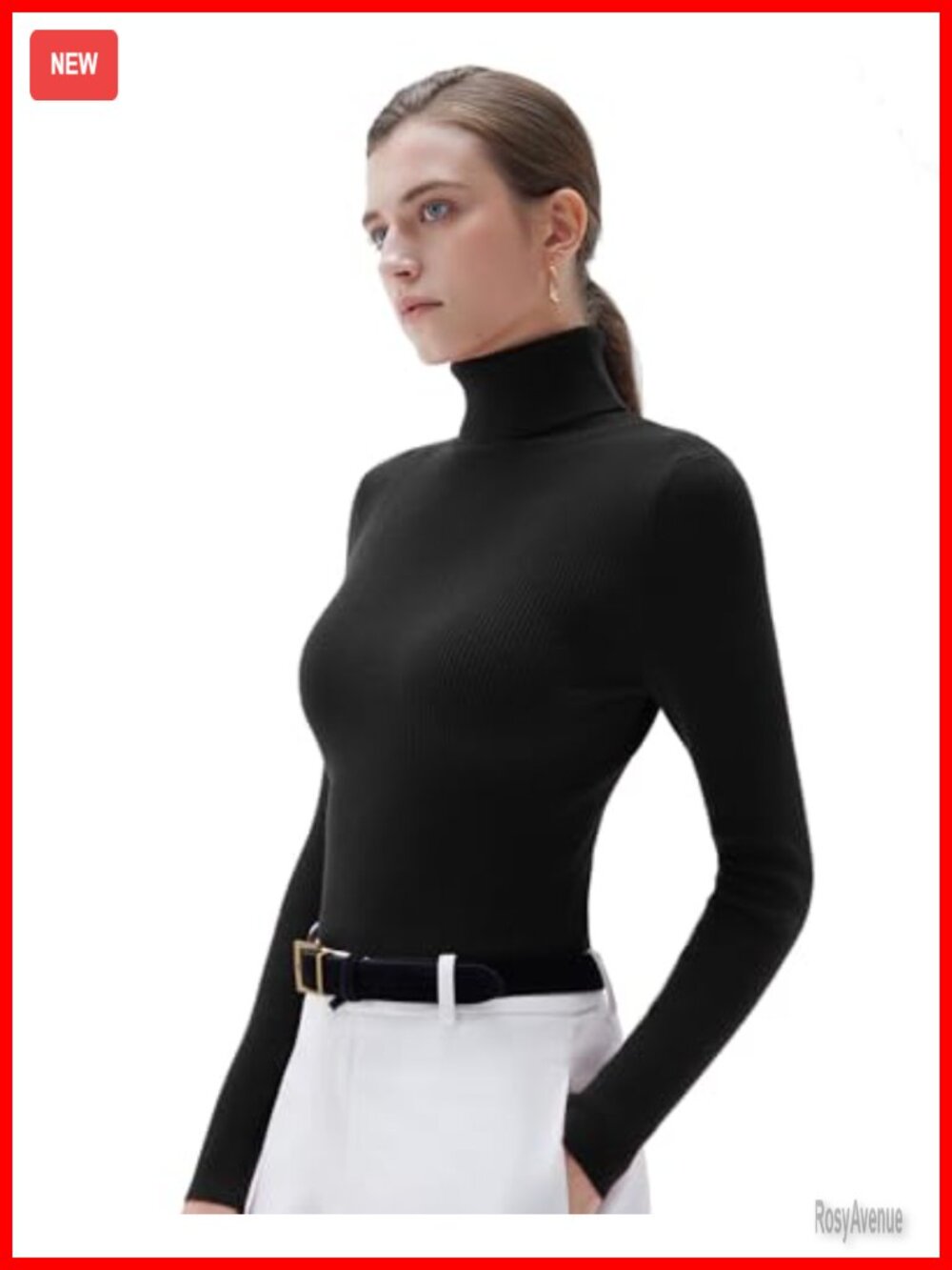 Cashmere Blend Turtleneck Sweater Long Sleeve Fitted Pullover Thermal Top